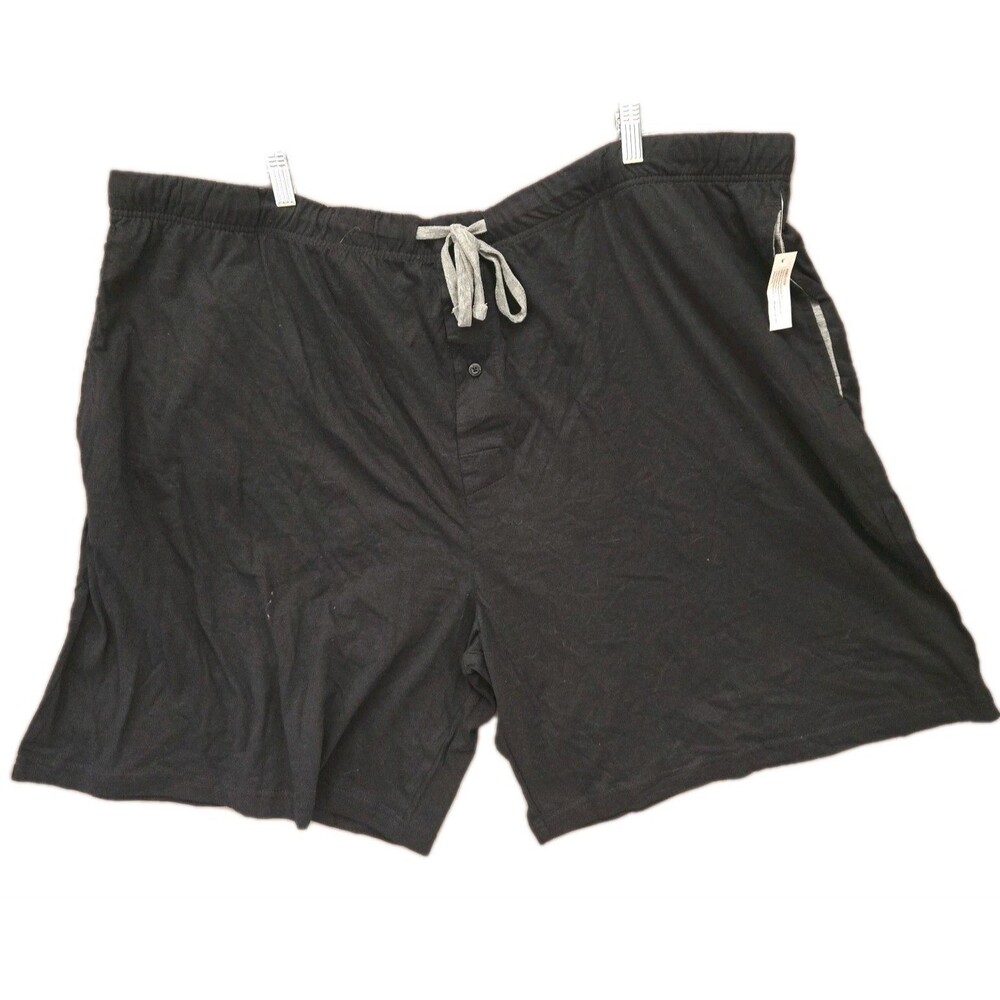 Hanes Pajama Shorts Mens 4XL Black Red 2 Pack Cotton Knit Sleepwear Lounge